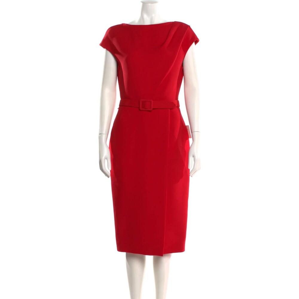 NWT. $2990 Oscar de la Renta Bateau Neckline Midi Length Dress Size:10 - Picture 5 of 7